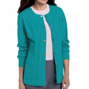 Landau Women's Teal Snap Front Warm-Up Jacket